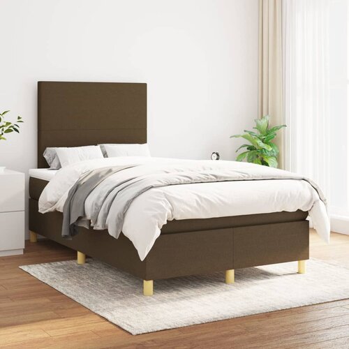 The Living Store Box spring postelja z vzmetnico temno rjav 120x200 cm blago - Box Spring Postelja, (21519014) Cene