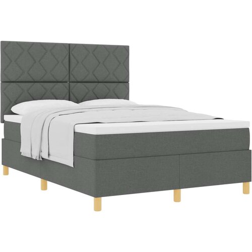 vidaXL Krevet s podnicom s madracem tamno siva 140x200 cm tkanina Cene