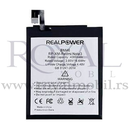 REAL POWER baterija za xiaomi redmi note 3 Bm46 (4300mAh) Slike
