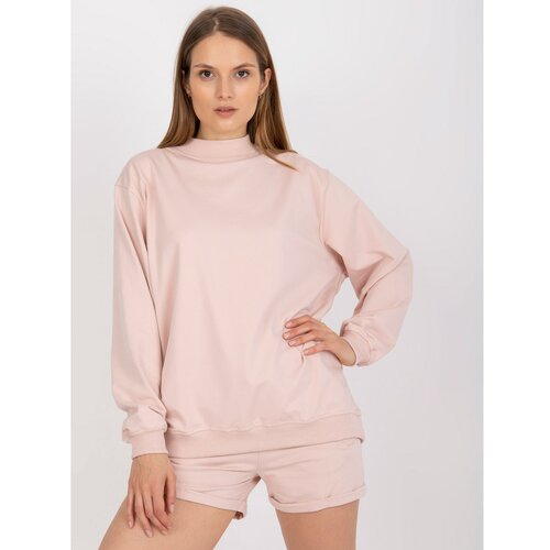 Fashion Hunters Basic light pink cotton sweatshirt Slike