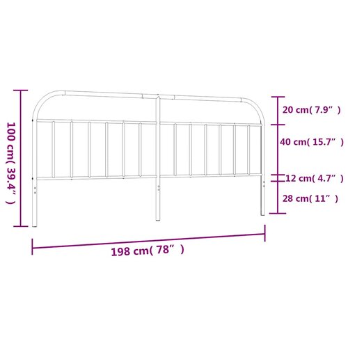  Metalno zamjensko uzglavlje crno 193 cm Slike