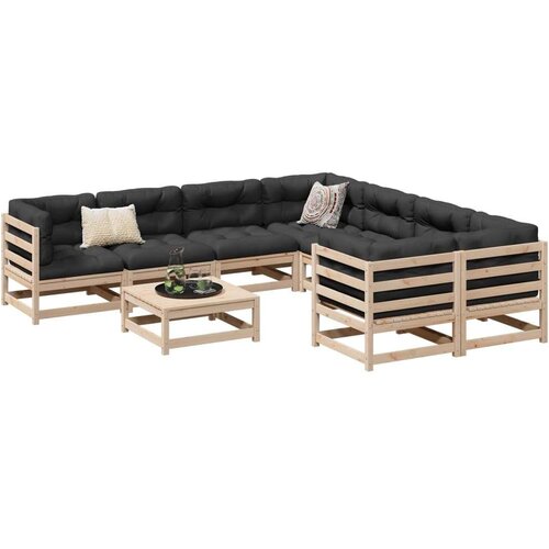  9-dijelni set vrtnih sofa s jastucima od masivne borovine Cijene
