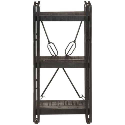 Maison Chic Knjižna omara - Knjižni regal 3-nadstropna črna 40x30x80 cm trden mangov les, (21726175) Cene