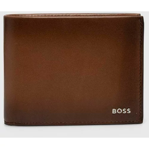 Boss Usnjena denarnica moški, rjava barva