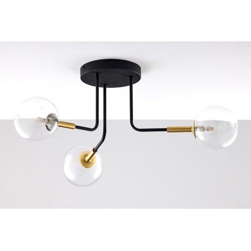 Jupiter 2039 - Luster na &amp;scaron;ipci BURANO 3xG9/10W/230V crna/zlatna/prozirna Slike
