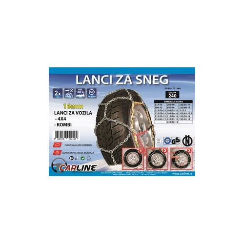  Lanci za sneg za 4x4 i laka dostavna vozila grupa 240 -16mm Cene