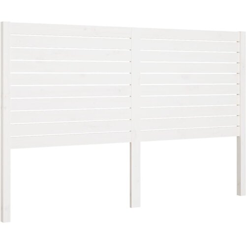  Uzglavlje za krevet bijelo 141 x 4 x 100 cm od masivne borovine Slike