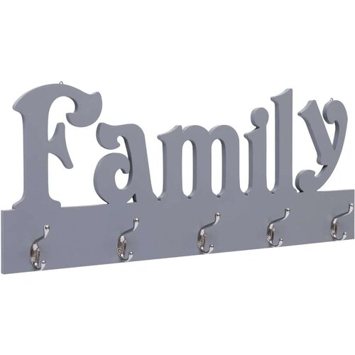  Stenski obe&amp;scaron;alnik za pla&amp;scaron;če FAMILY siv 74x29,5 cm, (20768526) Slike