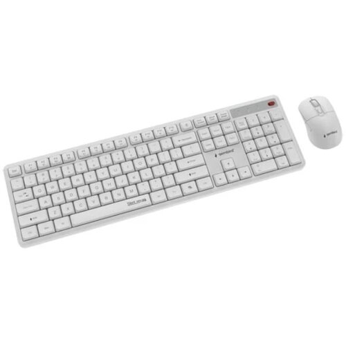 Gembird Tastatura + mi&amp;scaron; wireless GEMBIRD KBS-WMS-01-W, Silent key Pro Business desktop set, white, US layout Slike