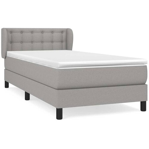  Krevet s oprugama i madracem svjetlosivi 100x200 cm od tkanine Slike