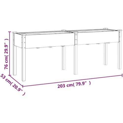 VidaXL Sadilica s oblogom siva 203 x 53 x 76 cm od masivne jelovine Slike