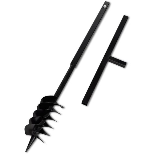 vidaXL Jeklen spiralni vrtalni sveder za zemljo z ročajem 120 mm črne barve, (21366915) Cene