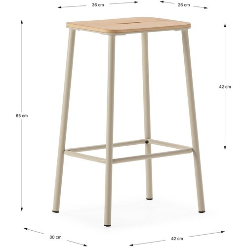 Marckeric Krem barske stolice u setu 2 kom (visine sjedala 65 cm) Abba &amp;ndash; Slike