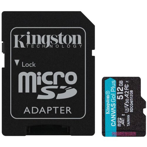 Kingston Memorijska kartica U3 V30 microSDXC 512GB Canvas Go Plus 200MB/s A2 + adapter SDCG4/512GB Cene