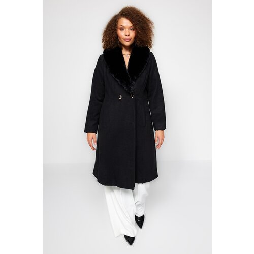 Trendyol Curve Plus Size Coat - Black - Basic Slike