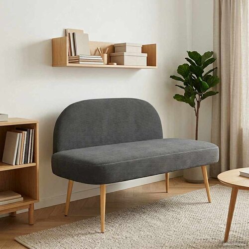  Oblikovana klupa s naslonjačem Tamnosiva 110 x 60 x 76 cm Cijene
