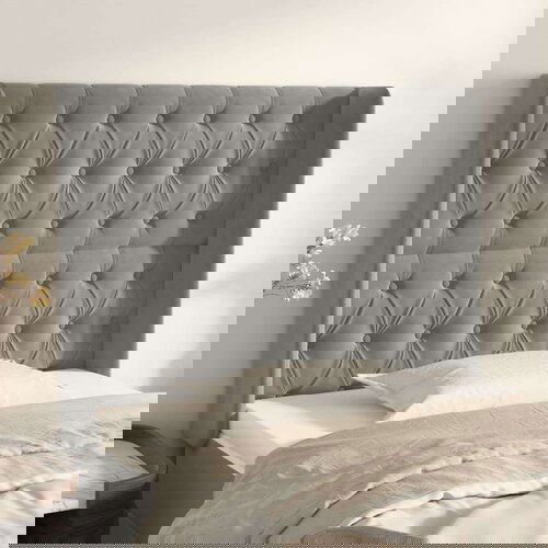  Uzglavlje s u&amp;scaron;ima svjetlosivo 103x16x118/128 cm bar&amp;scaron;unasto Slike
