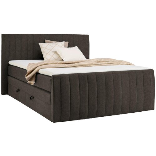CARRYHOME POSTELJA BOXSPRING 180 cm x 200 cm , tekstil rjava Slike