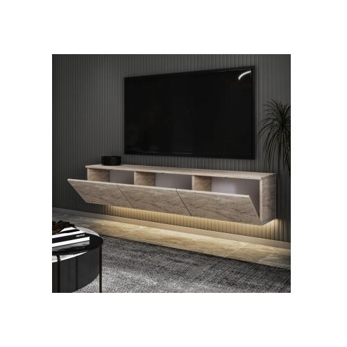 Hanah home Hanah kućni TV komoda s neonskim osvjetljenjem, bež Slike