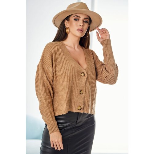 Kesi Ribbed sweater with Camel buttons Slike
