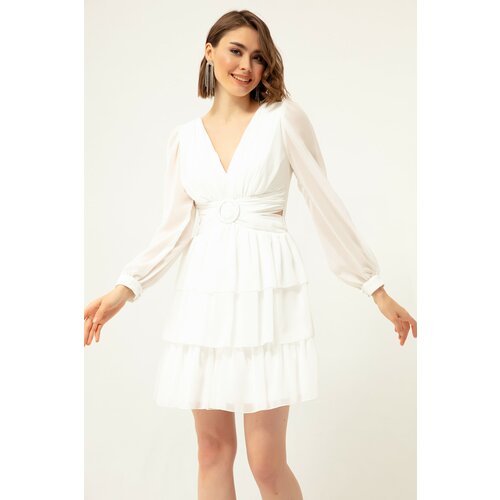 Lafaba Evening & Prom Dress - White - Both Ruffle Slike