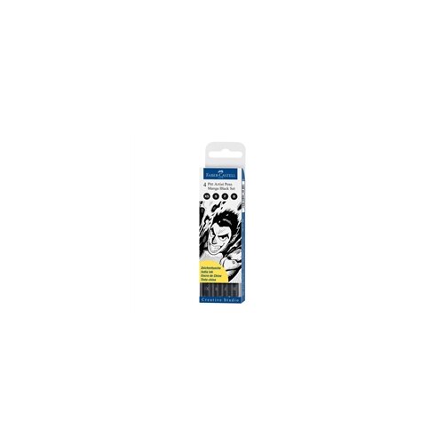 Faber-Castell Flomasteri Pitt Manga 199, crni, 4 komada Cene