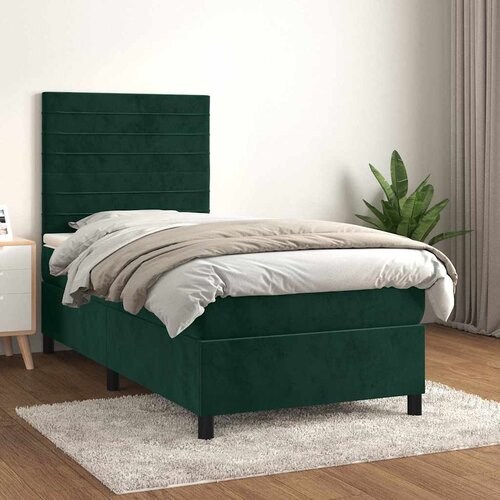 Box spring krevet s madracem tamnozeleni 80 x 200 cm bar&scaron;unasti Cijene