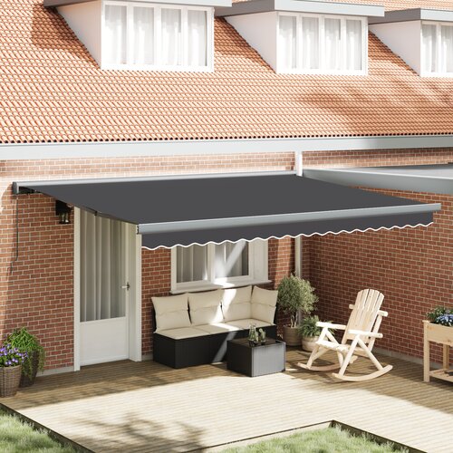 VidaXL Ročna retraktibilna tenda antracit 450x300 cm Slike
