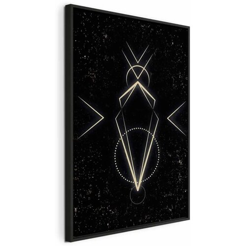  Slika - Symmetry of Shapes (1-part) - Graphic Motif in Black Shade 40x60 U crnom drvenom okviru Cene