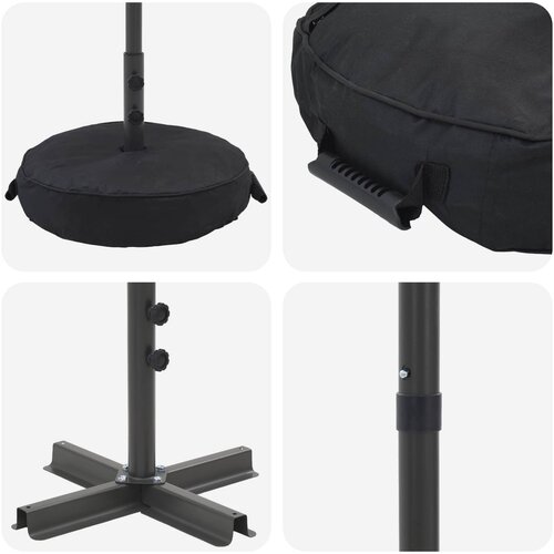  Vrtni Parasol s Podnožjem Pravokutni 2,7 x 2,7 m Poliester Smeđesiva 270 x 270 cm Slike