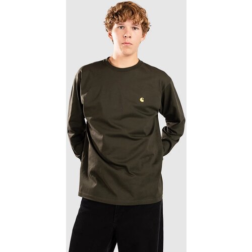 Carhartt WIP Chase Majica z dolgimi rokavi olive / gold Cene