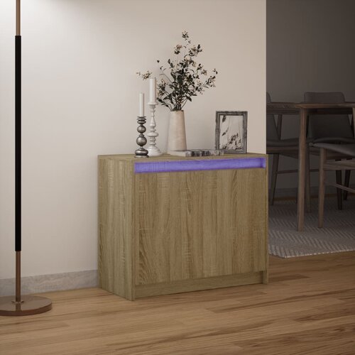  Komoda s LED boja hrasta sonome 72x34x61 cm konstruirano drvo Slike