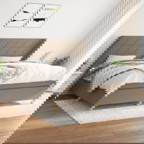 The Living Store Box spring postelja z vzmetnico taupe 160x200 cm blago - Box Spring Postelja, (21512180) Slike