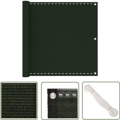  The Living Store Balkonsko platno temno zeleno 90x500 cm HDPE - Balkonsko Platno, (21743109) Slike