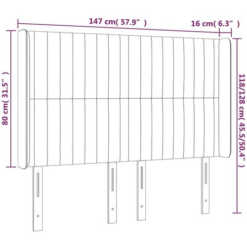  Uzglavlje tamnoplavo 147x16x118/128 cm bar&amp;scaron;unasto Slike