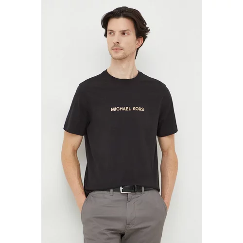Michael Kors Pamučna majica za muškarce, boja: crna, s tiskom