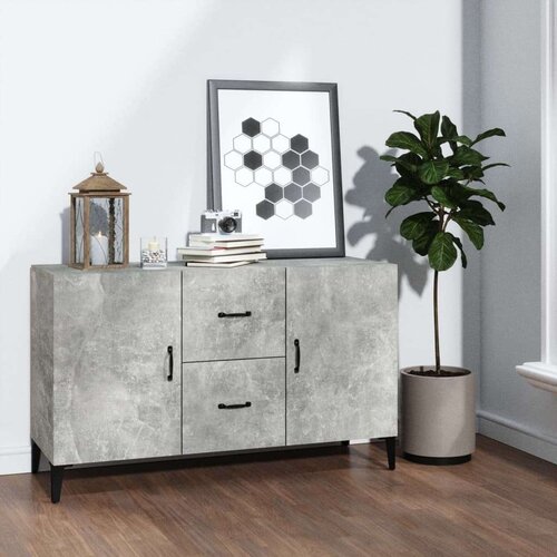  Komoda siva boja betona 100x36x60 cm od konstruiranog drva Slike