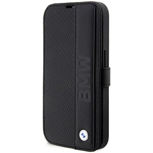 BMW USNJEN OVITEK S TEKSTURO IN ČRTAMI ZA IPHONE 14 PRO ČRN OVITEK, (21899224) Slike