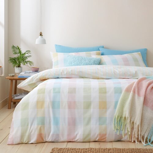 Catherine Lansfield Posteljina za bračni krevet 200x200 cm Spring Check &amp;ndash; Slike
