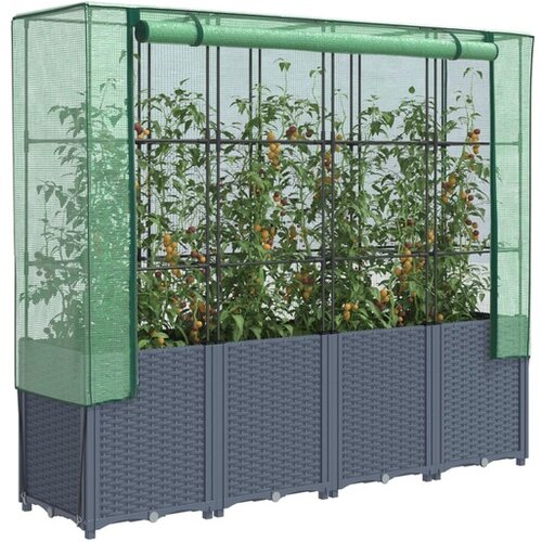vidaXL Povi&scaron;ena gredica s pokrovom za staklenik 160 x 40 x 153 cm Cijene