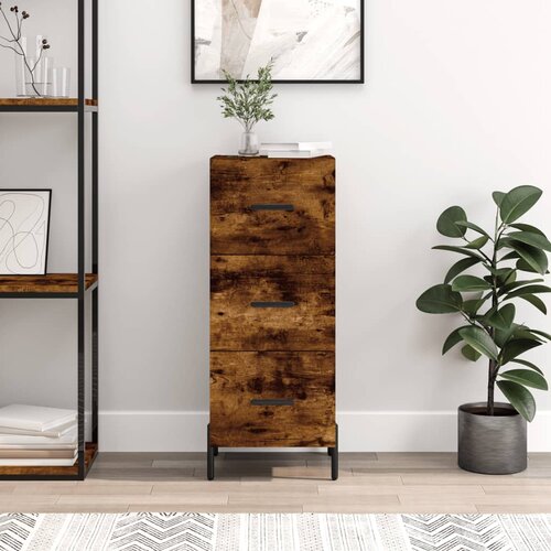 vidaXL Komoda boja dimljenog hrasta 34 5x34x90 cm konstruirano drvo Cijene