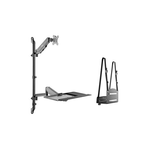 SpeaKa Professional SP-MM-710 1 komad zidni nosač za monitor 43,2 cm (17&amp;#039;&amp;#039;) - 81,3 cm (32&amp;#039;&amp;#039;) podesiv po visini, vrtljivi nosač, ladica za tipkovnicu Slike