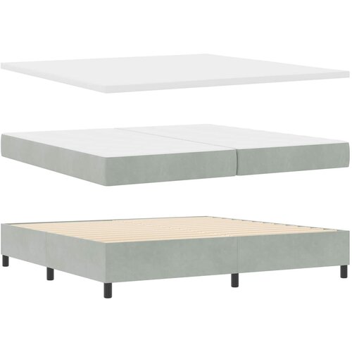  Krevet s opruga kutije Svijetlo siva 200 x 200 cm Bar&amp;scaron;un Slike