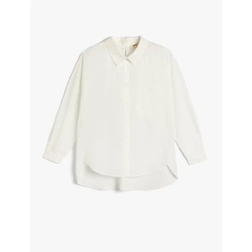 Koton School Shirt Made of Cotton Long Sleeve with Pockets Asymmetrical Cut with Window Detail at the Back.