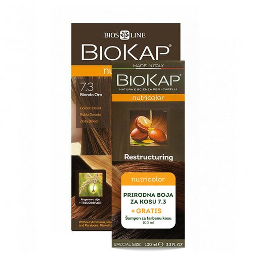 Biokap nutricolor 7.3 + šampon za farbanu kosu gratis Cene