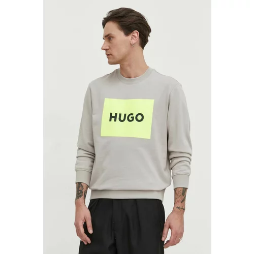 Hugo Bombažen pulover moška, bež barva