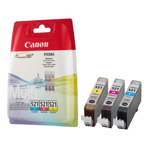 Canon komplet kartuš CLI-521 Z (modra, rumena, škrlatna), original Cene