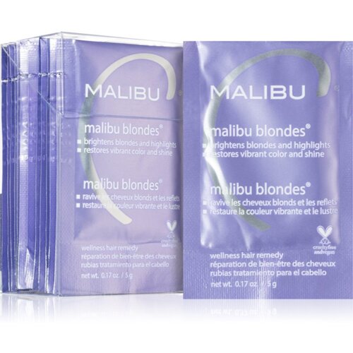 Malibu C Wellness Hair Remedy Malibu Blondes intenzivni tretma za blond lase in lase s prameni 12x5 g Slike