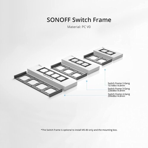SONOFF frame for M5-80 type switches, 4 switches Cijene