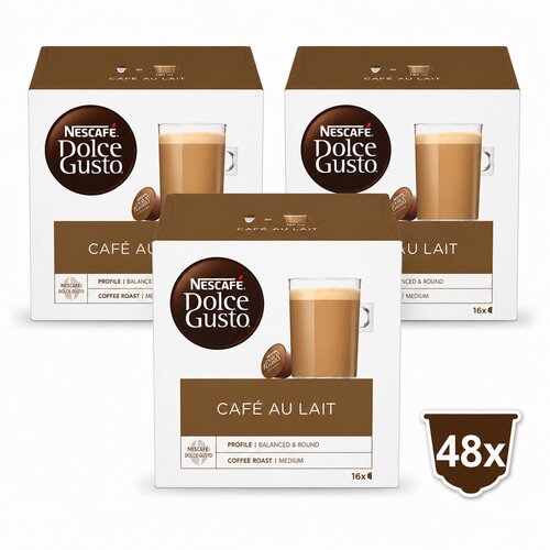 Dolce Gusto Nescaf&amp;eacute; kapsule Caf&amp;eacute; au Lait 3x160g (48 kapsula) XXL Slike
